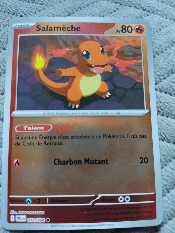 Carte Salamèche 011/094 Reverse ME02-Méga Évolution-Flammes Fantasmagoriques