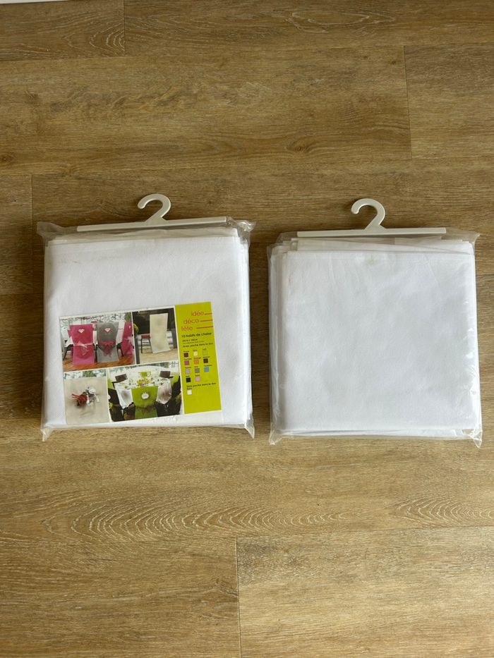 Lot +13housses de chaise blanches non tissées – Déco fête