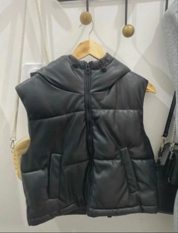 doudoune sans manche en cuir