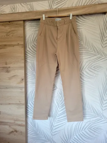 Pantalon hanche large taille 36 beige