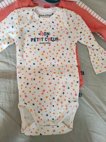 Lot de 3 bodies manches longues Sucre Orge 3 mois
