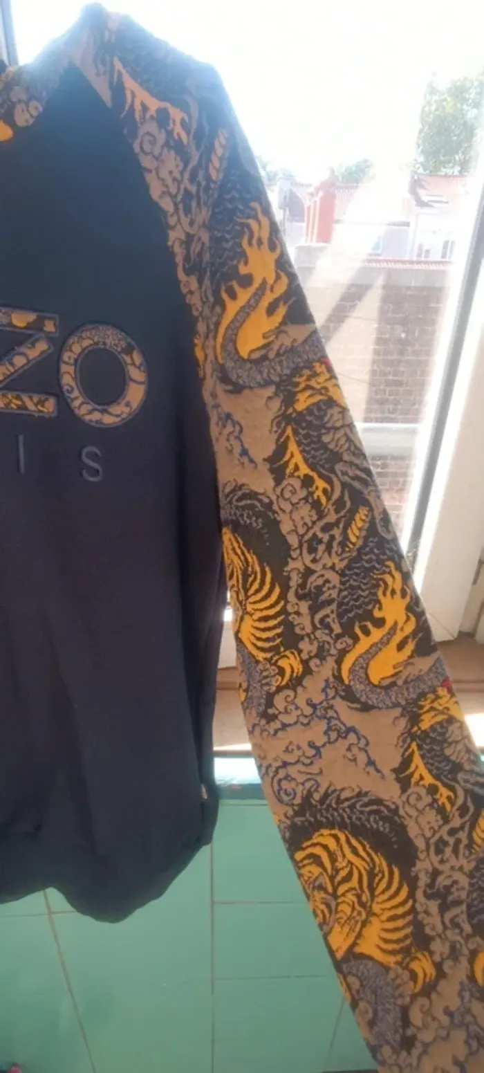 Sweat Bleu à capuche imprimé Kenzo - photo numéro 3
