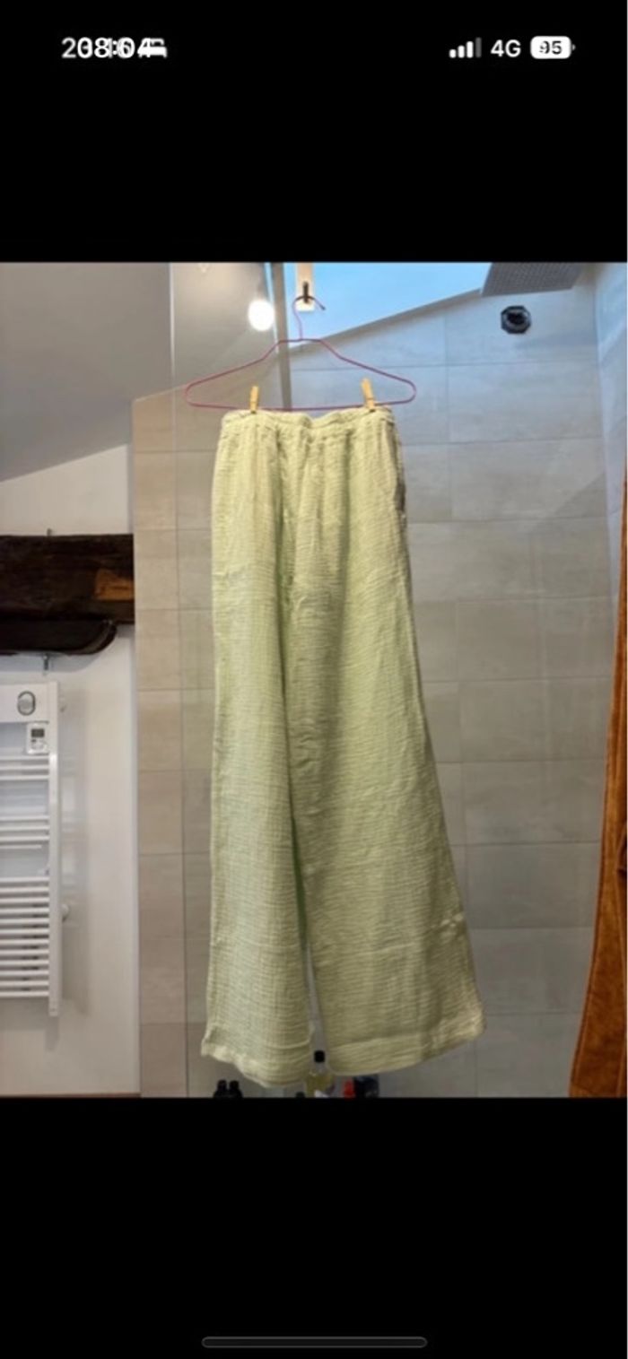 Pantalon menthe gaz de coton - photo numéro 5