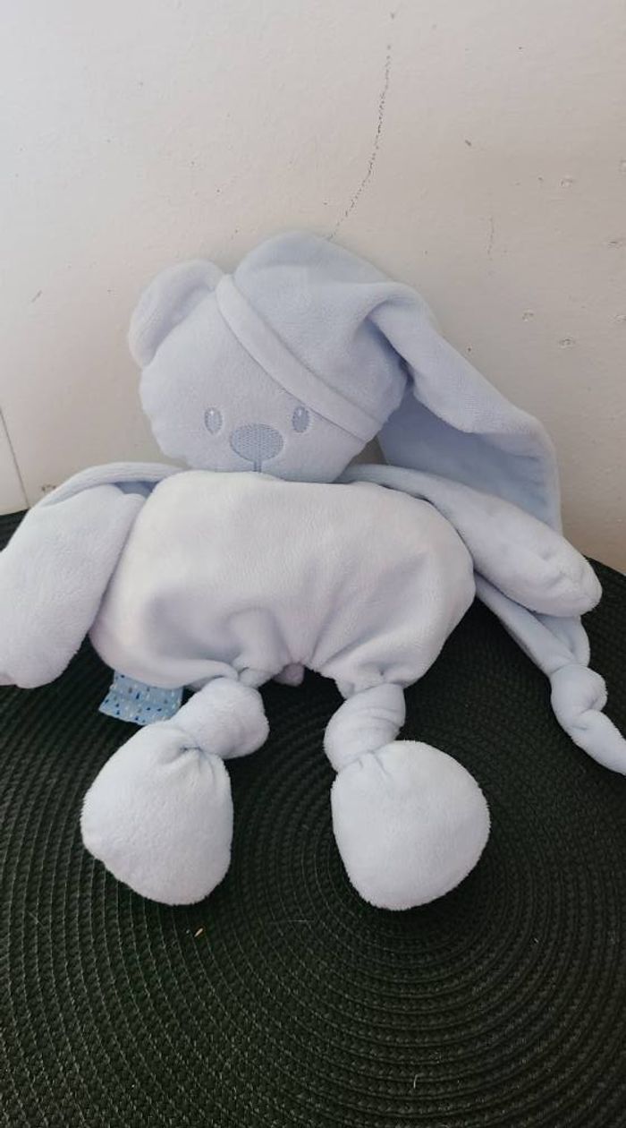 Peluche lapin Lapidou bleu nattou