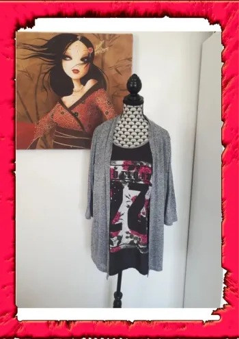 Gilet manche 3/4 et tshirt 2 en 1 taille XL MS Mode