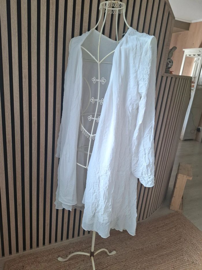 Veste longue blanche Mais il est où le soleil ? T 40 - photo numéro 3