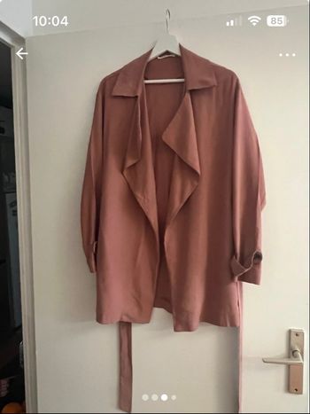 Veste trench vieux rose
