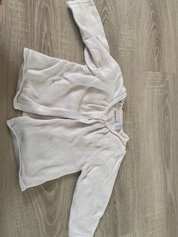 Gilet blanc brillant obaibi 12 mois 74 cm