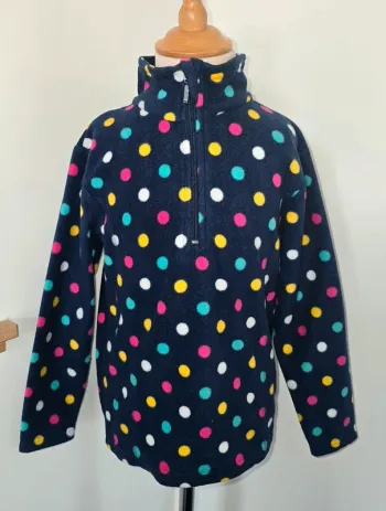 Pull polaire zippé à pois 8 ans