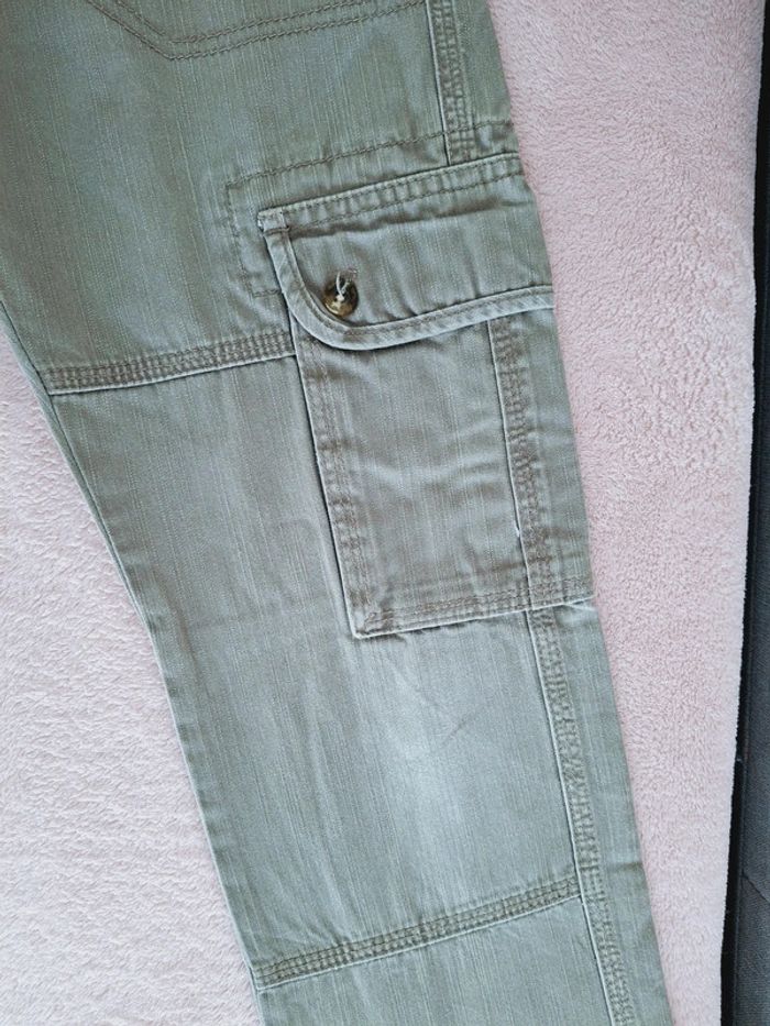 Pantalon baggy coupe droite Cyrillus 10 ans avec poches latérales sur les jambes gris - photo numéro 4
