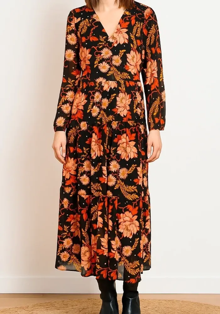 Robe longue automnale camaïeu - taille 36