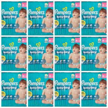 Lot de 360 Couches Pampers Baby Dry 9-14 kg Taille 4 Neuf