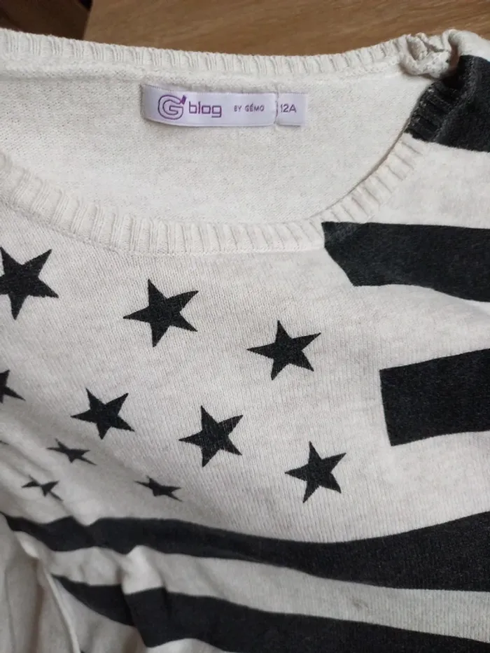 Pull fille beige et noir 12 ans - photo numéro 5