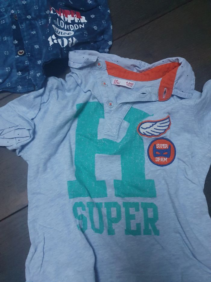 Lot t shirt/polo garçon 4 ans - photo numéro 7