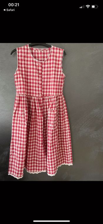 Robe fillle à carreaux rouge