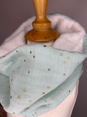 Tour de cou enfant bébé Snood bleu turquoise