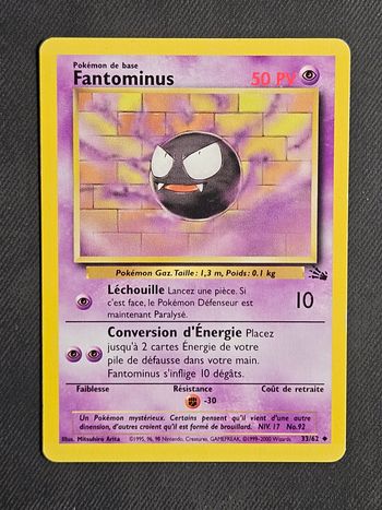 Carte Pokemon Arbok Fossile 33/62