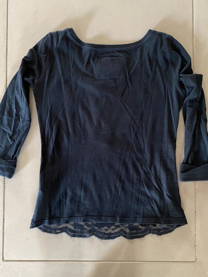 Tee shirt manches longues Abercrombie & Fitch marine à dentelle taille XS - photo numéro 14