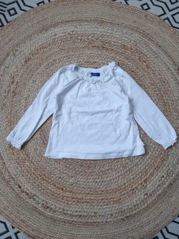 Blouse manches longues blanche Okaidi 3 ans