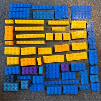 Lot LEGO briques jaune bleu pièces construction