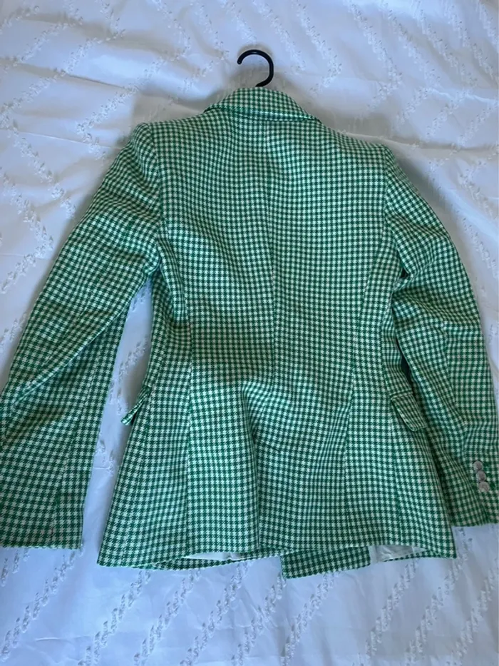 Zara veste blazer tailleur vichy à boutonnage croisé taille XS - photo numéro 14