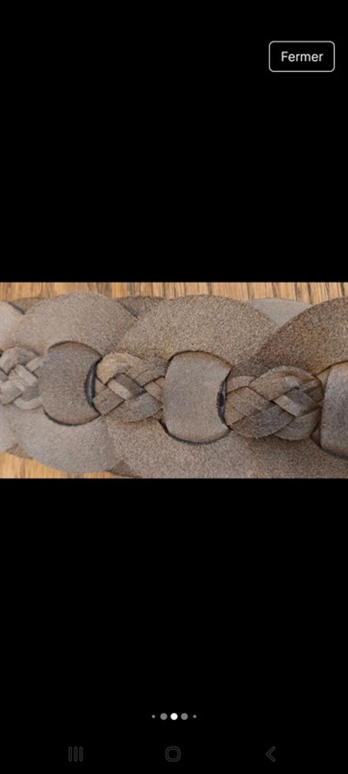 Ceinture Talking French en cuir Marron 80cm - photo numéro 4