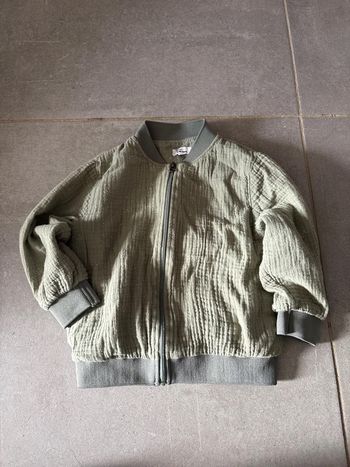 Bombers vert en gaze de coton