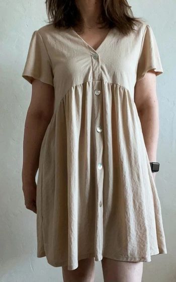 Robe courte Mango couleur lin – Taille L Short Linen-Colored Dress