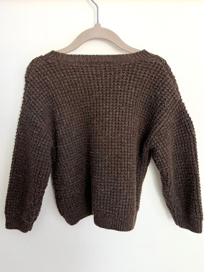 Pull maille marron col rond Zara 86cm - photo numéro 3
