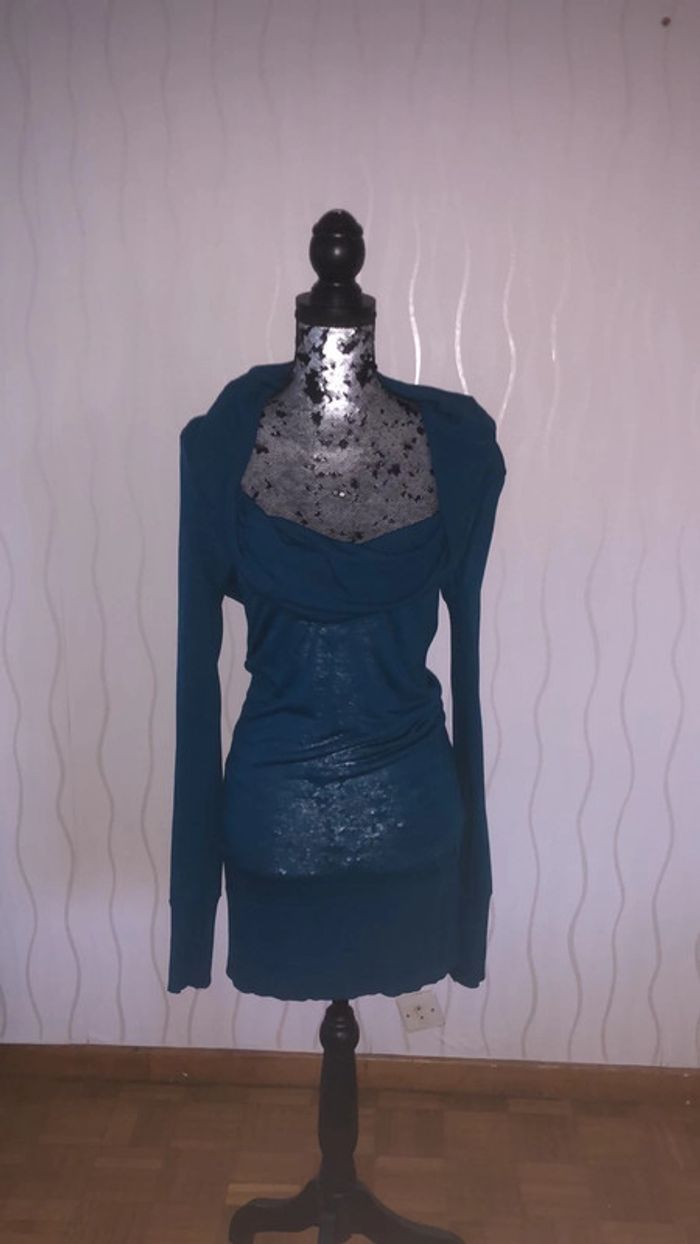 Tunique Bleue canard