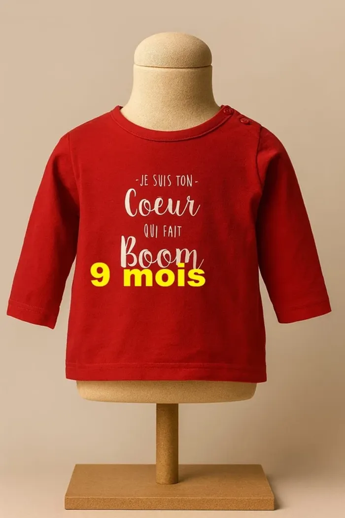 Tee shirt manche longue rouge imprimé Tape à l'oeil Taille 9 mois