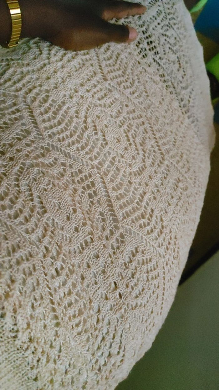Jupe en crochet dentelle doublé et ajouré beige - photo numéro 6