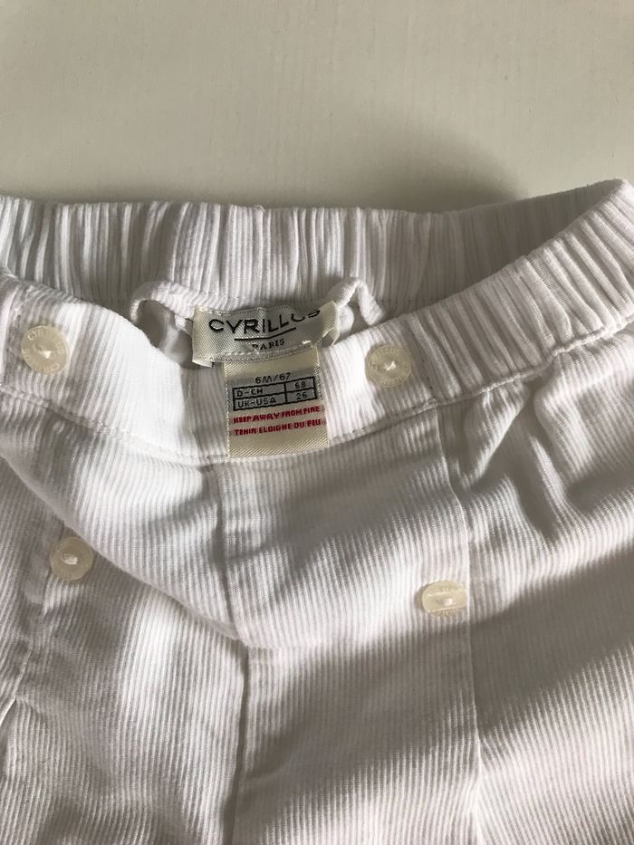 Pantalon bébé blanc de cérémonie Cyrillus 6 mois - photo numéro 2
