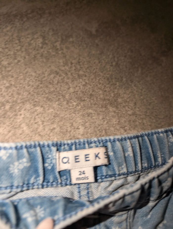 Pantalon jegging jean fleuri bébé fille 2 ans Creeks - photo numéro 3