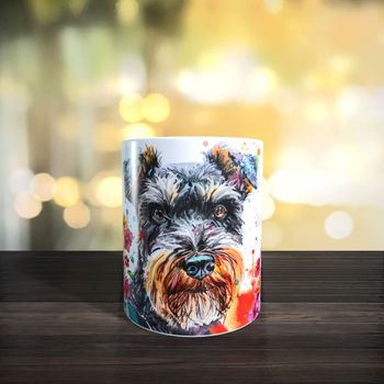 Mug chien schnauzer façon peinture 
