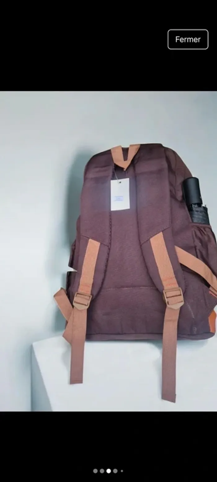 Sac à dos Marron et camel polyvalent - photo numéro 3