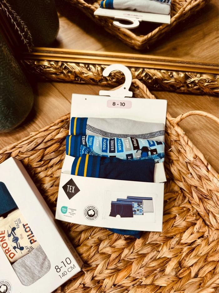 Taille 8-10 ans lot de caleçons garçon Tex bleu gris Neufs 💙 - photo numéro 3