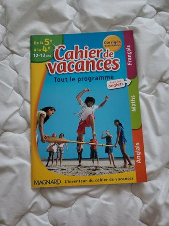 Cahier de vacances 12/13 ans de la 5è à la 4è Magnard