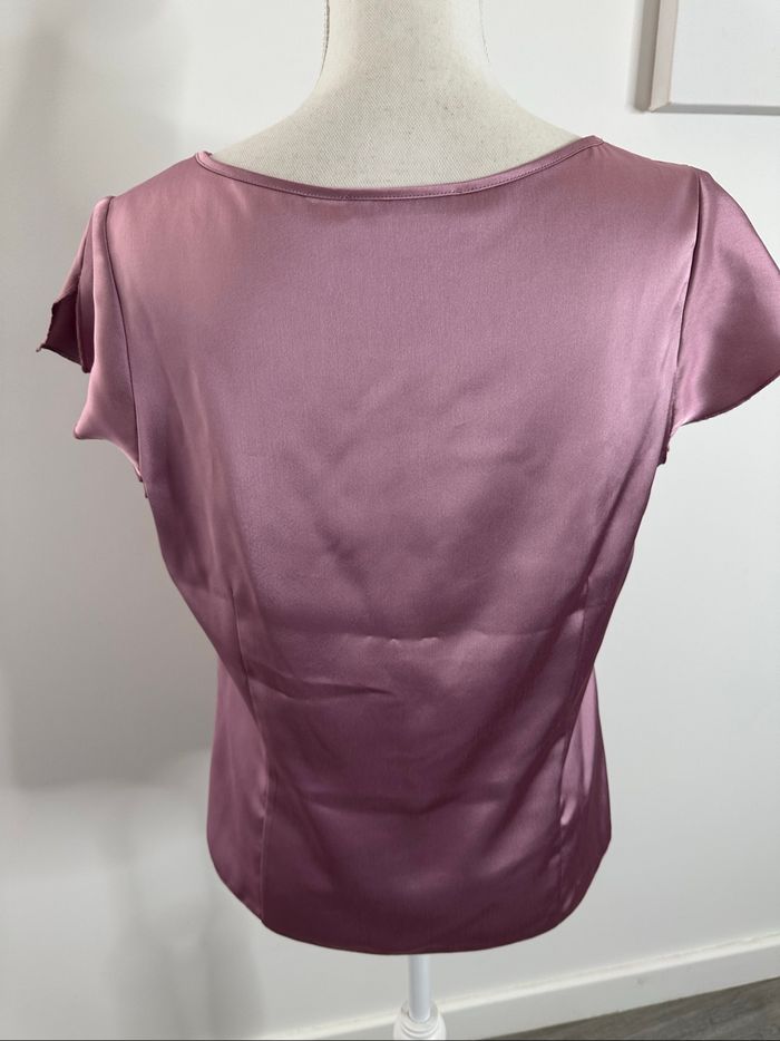 Blouse satinée lila rose Christine Laure T38 M - photo numéro 5