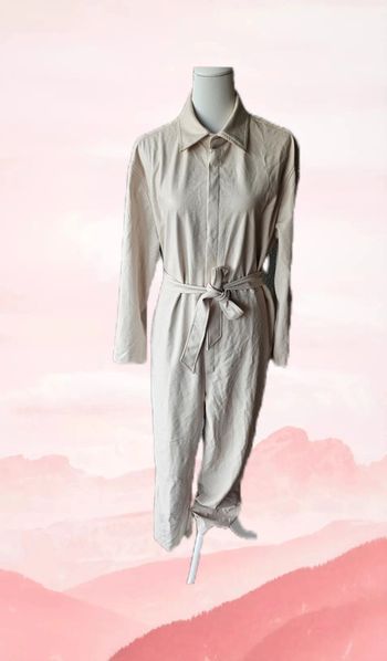 Combinaison crème en simili cuir avec ceinture, Camaïeu, taille 44