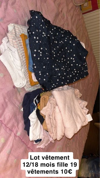 Lot 19 vêtements fille 12/18 mois 