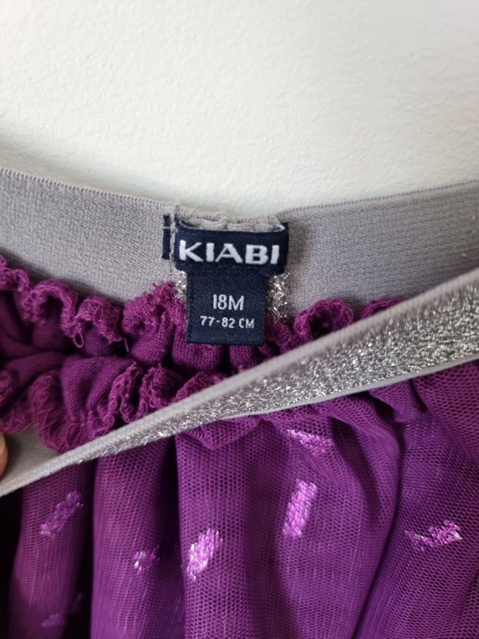Jupe violette ceinture pailleté argenté 18mois - photo numéro 3