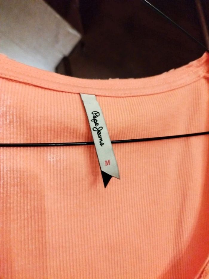 T-shirt top rose saumon Pepe Jeans M/38 y2k - photo numéro 5