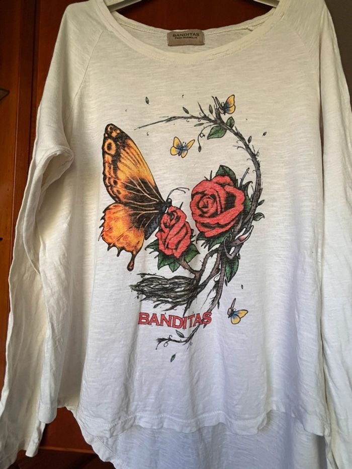 T-shirt manches longues Banditas skull taille unique