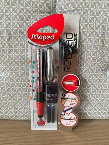 Stylo Plume + 2 Cartouches "Reload Premium" Rouge