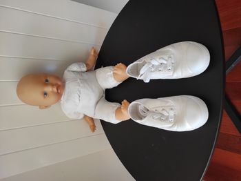 🩷 Baskets souples fille pointure 31 – Blanc pailleté – Très bon état