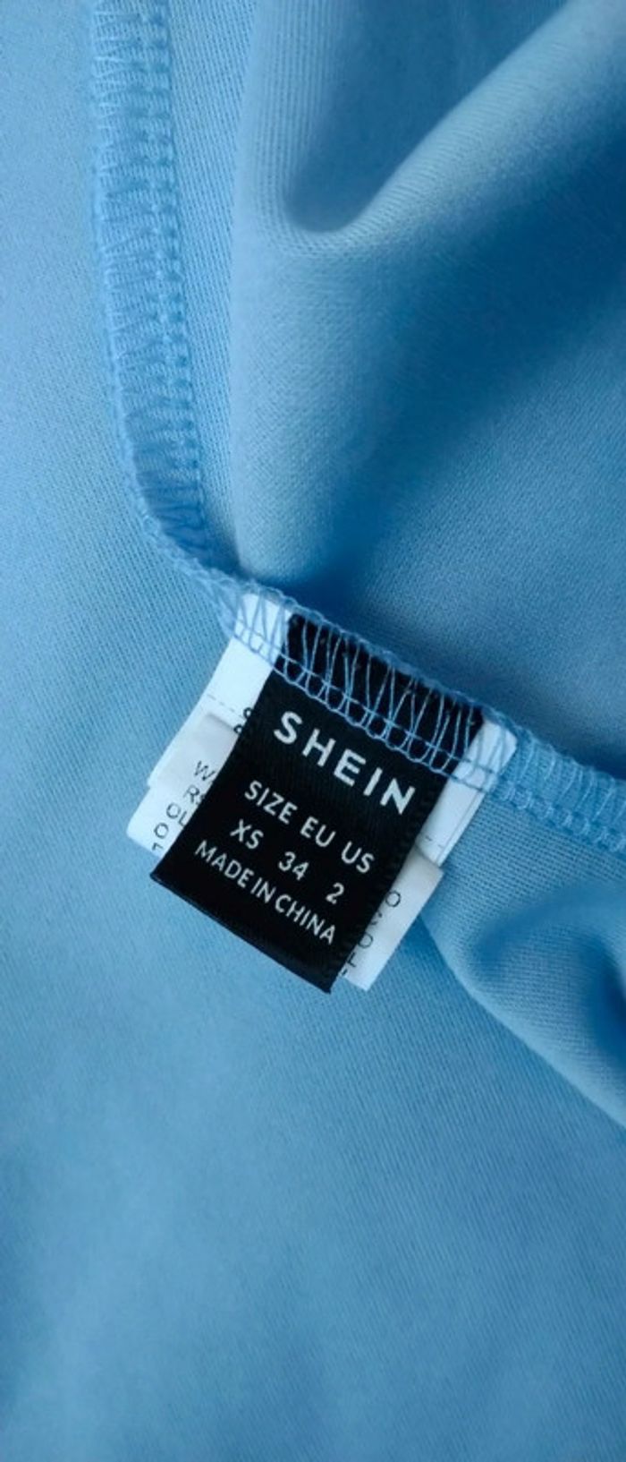 Veste longue bleu ciel femme xs shein - photo numéro 11