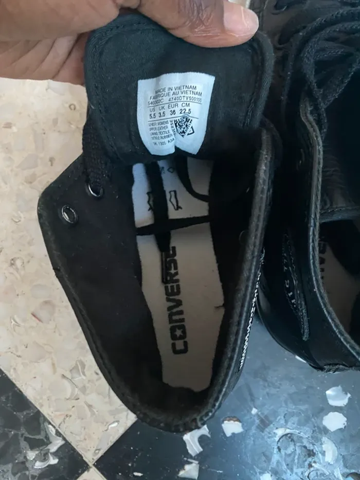 Converse All Star montantes – Cuir noir – Taille 36 EU - photo numéro 7