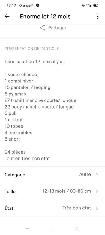 Énorme lot de 12 mois