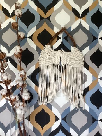 Aile ange sur coeur en osier